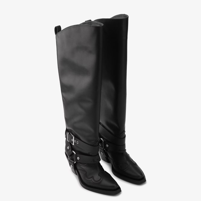 Women's Black Leather Knee Hig - Leather Classic Strap recension och pris