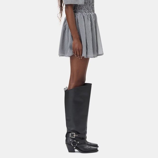 Women's Black Leather Knee Hig - Leather Classic Strap recension och pris
